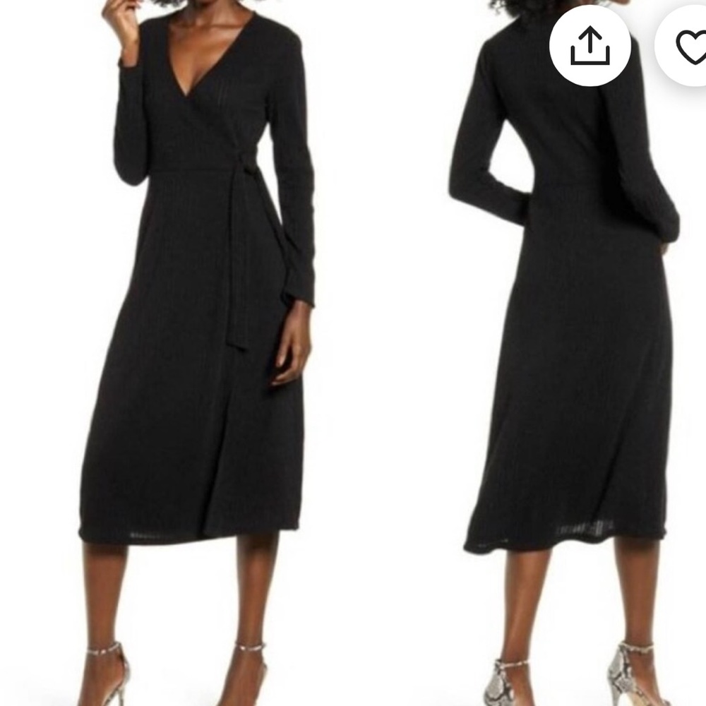All In Favor Wrap Front MIDI Dress Size Small